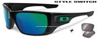Oakley Style Switch Polished Black / Jade Iridium + Grey (OO9194-02
